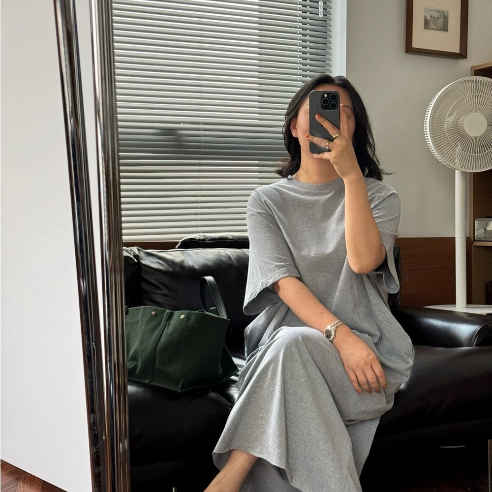 Oversized Casual T-Shirt Maxi Dress – One Size